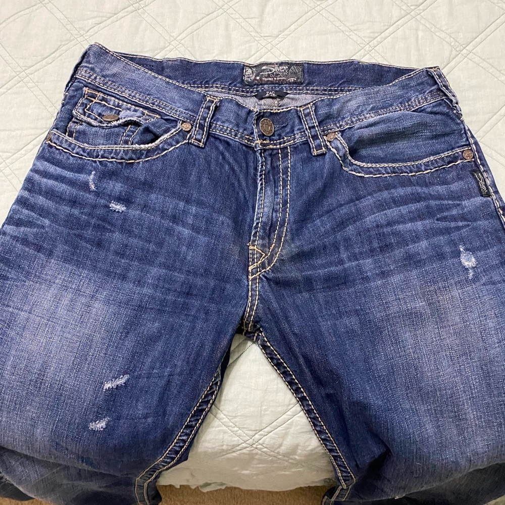 Mens Size 36 Silver Jeans